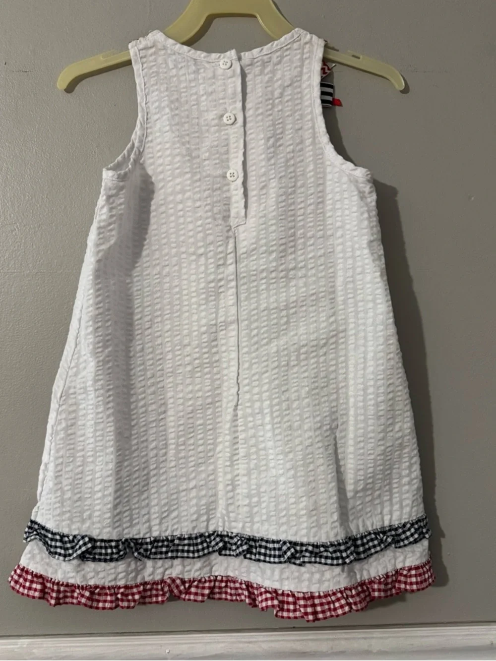 SOPHIE ROSE Seersucker Dress Red White Blue 4th July Girl’s Size 4T